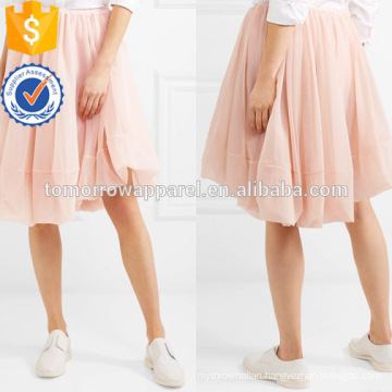 Latest Design Tulle Pink Ruffled Midi Skirt Manufacture Wholesale Fashion Women Apparel (TA0006S)